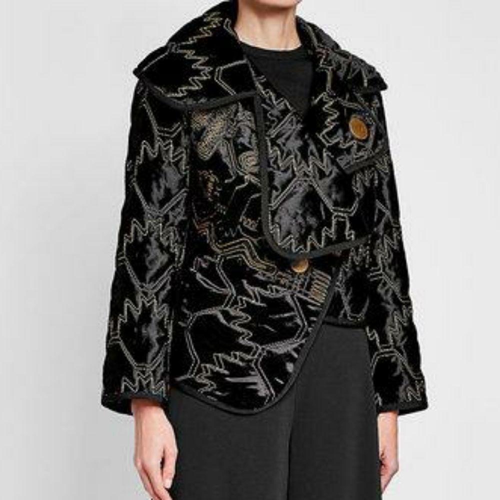 Peter Pilotto Velvet Contrast Thread Jacket Sz 8